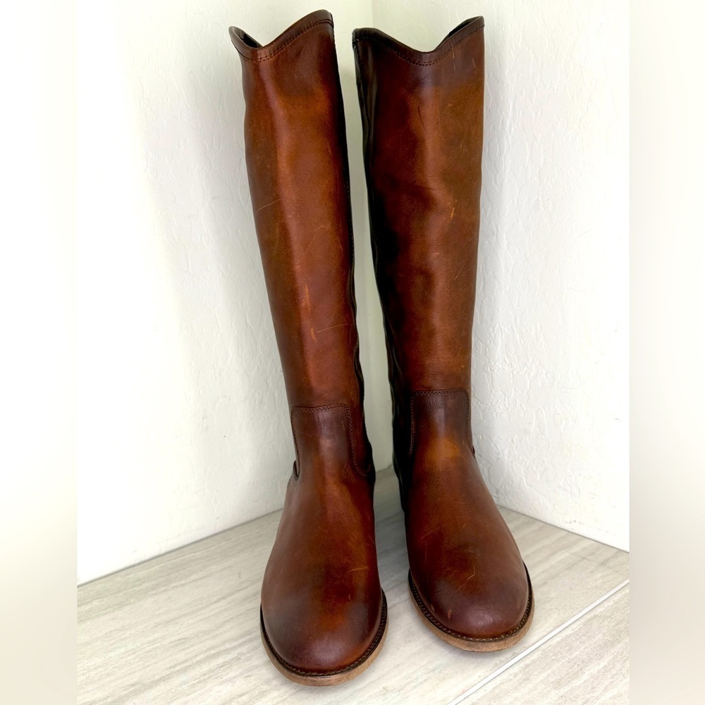 NEW FRYE MELISSA BUTTON 2 Cognac Leather Women’s Size 9.5B - Picture 5 of 8